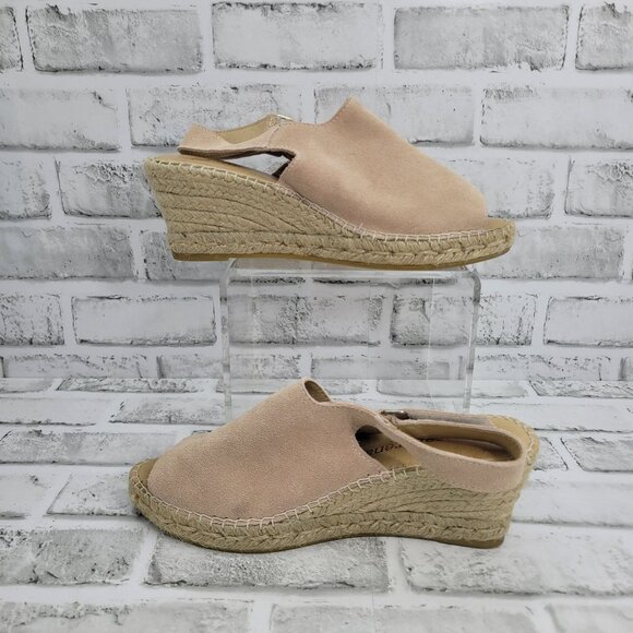 Macarena Light Blush Pink Suede Wedge Espadrilles Silng Back Size 40 EU 9 US - Picture 5 of 7